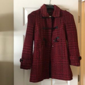 NWT, Red/Black Peacoat. Button and snap closure